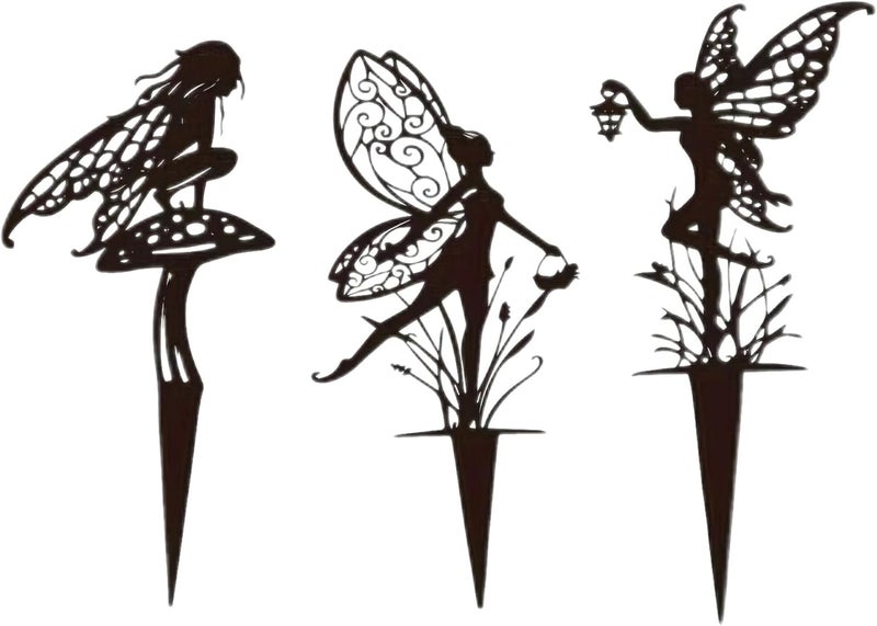 Garkup Decorative Garden Stakes, Fairy Garden Statues for Home and Garden (3) - Image 1